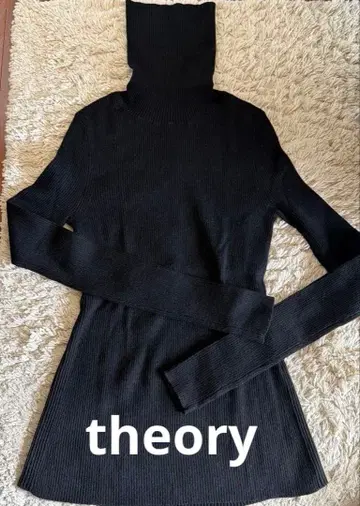 띠어리 리브 터틀넥 니트 블랙