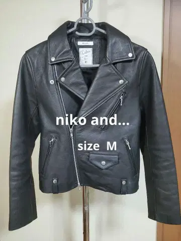 더블 라이더 자켓 Niko and - 소가죽 M 사이즈 블랙