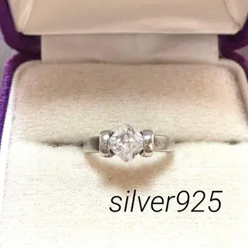 silver925 라운드 컷 크리스탈 반지