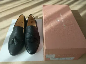 FABIO RUSCONI 블랙 가죽 로퍼