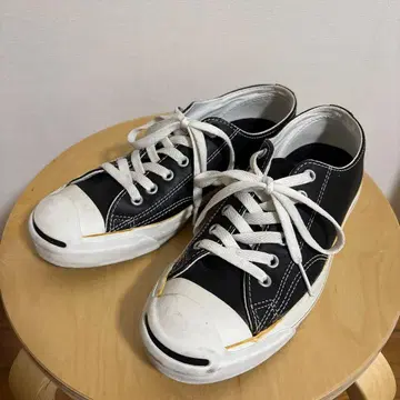 CONVERSE JACKPURCELL 블랙 가죽 24.5cm