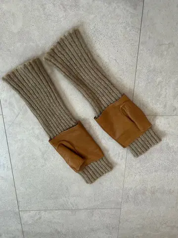 울 가죽 암커버 베이지