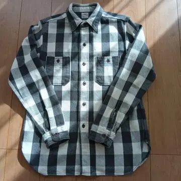 상태 좋음 WAREHOUSE 플란넬 셔츠 M 블랙 화이트 체크