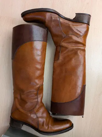 FRANCO MARTINI 브라운 가죽 부츠 36 자키 부츠