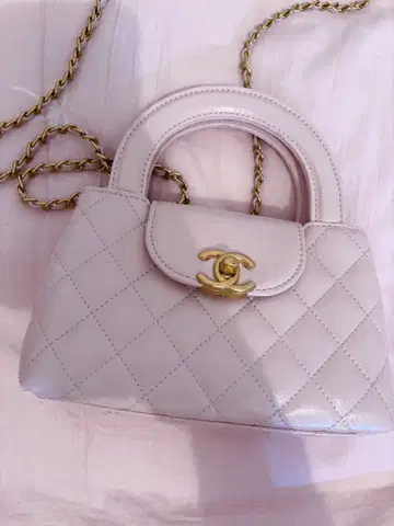 라이트 핑크 퀼팅 백