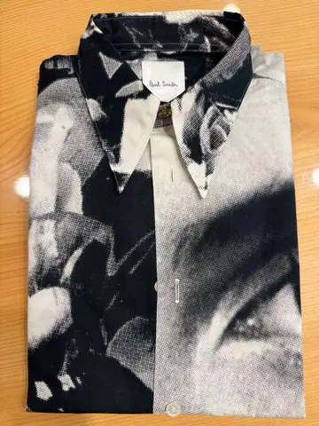 Paul Smith 흑백 프린트 긴팔 셔츠 S