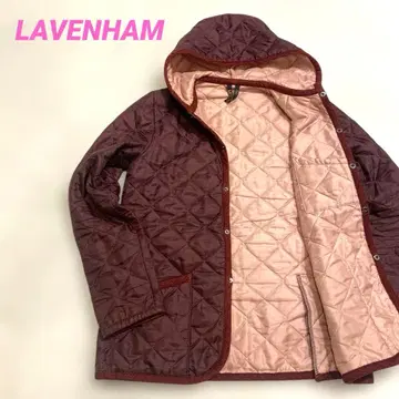 라벤햄 퀼팅 자켓 여성용 후드 크림슨 잉글랜드제