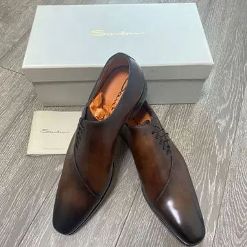 산토니 Santoni 브라운 가죽 드레스 슈즈