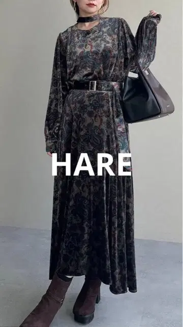 택 포함 새상품 HARE web 한정판 페이즐리 무늬 스커트 셋업