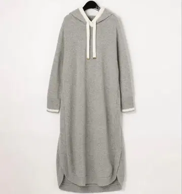 그레이스 클래스 그레이 후드 부착 니트 롱 원피스 그레이스 콘티넨탈 36