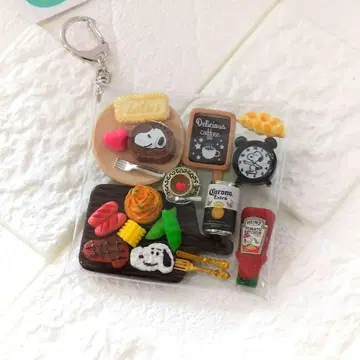 가챠 채워넣은 듯한 파우치 스누피 미니어처 키링