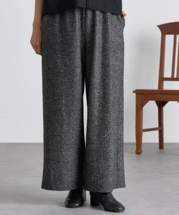 허리 리브 네프 트위드 팬츠