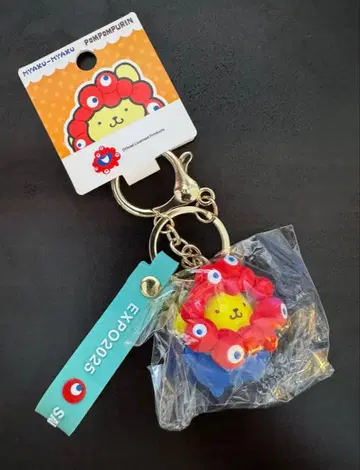 [새상품] 간사이 만박 미야쿠미야쿠 폼폼푸딩 입체 마스코트 키링