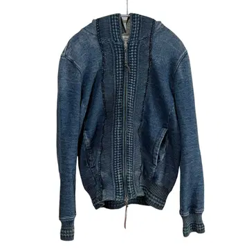 N-594 고품질 REMIRELIEF 인디고 지퍼 후드티