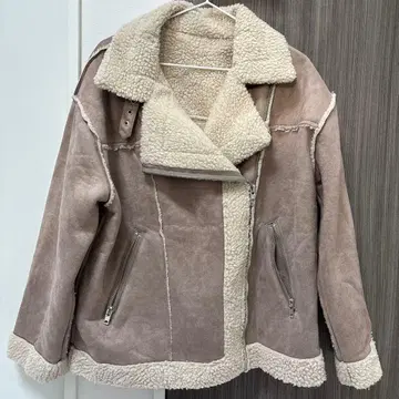 주말 한정판 저가 설정 무스탕 코트 베이지 GRL M 사이즈