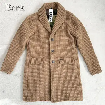 새상품급 Bark 와플 니트 체스터 코트 두꺼운 원단 울 카모플라쥬 S