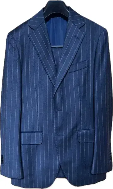 BEAMS F 네이비 스트라이프 수트 46