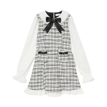 유메텐보 DearMyLove 트위드 아가씨 원피스 리본 포함