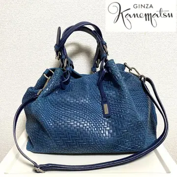 [거의 새 상품] 카네마츠 메쉬 숄더백 블루 2way 이탈리아제
