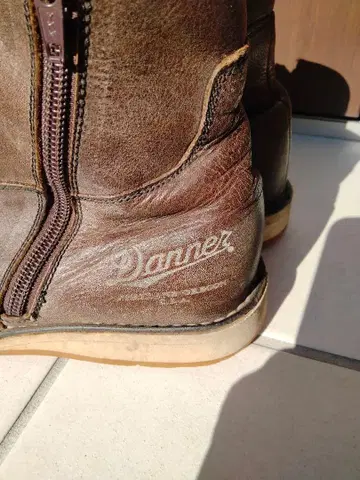 Danner 브라운 워크 부츠 지퍼 달린 사이드 고어 부츠