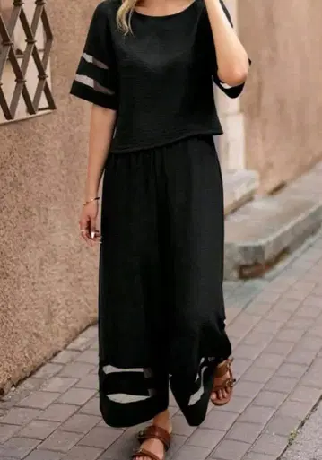 블랙 캐주얼 셋업