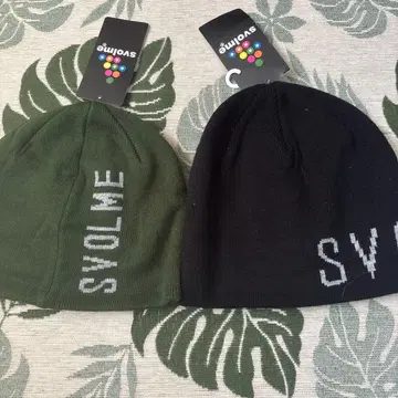 SVOLME 니트 모자 다크 카키 블랙 2