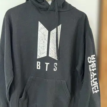 러셀 BTS 프린트 후드 맨투맨 블랙