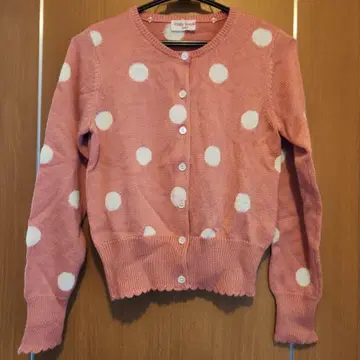 에밀리 템플 큐트 핑크 도트 무늬 가디건