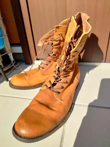 glamb 브라운 가죽 워크 부츠