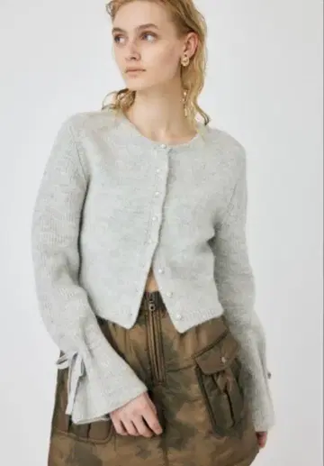 MOUSSY 펄 버튼 가디건 F