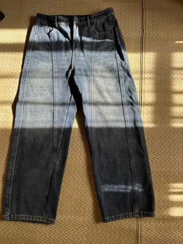 다크 블루 데님 와이드 팬츠 2XL