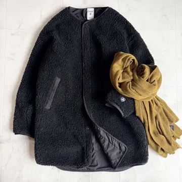 오르치발 노카라 울 보아 코트 블랙 이탈리아 원단 사이즈 2