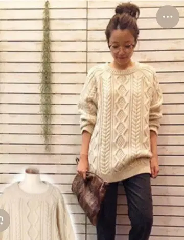 todayful 케이블 니트 아이보리 38