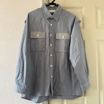 새상품급 코튼 셔츠 카인드 가든 이소재 바이컬러