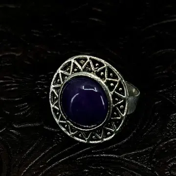 빈티지 실버 퍼플 레트로 앤티크 반지 반지 8호