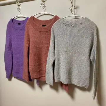 아파트 바이 로리즈 깔끔한 컬러 복슬복슬 모헤어 캐주얼 니트 3벌