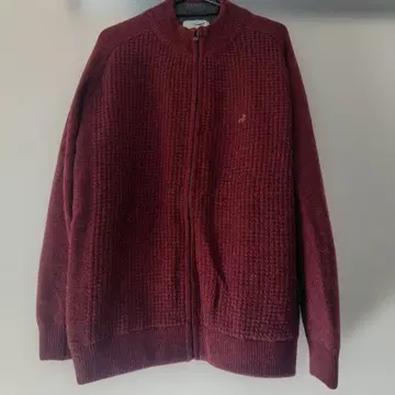 크로아티안 버건디 니트 집업 스웨터 LL 사이즈
