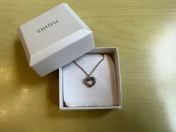 emiru 하트형 목걸이 핑크 골드 파우치 포함