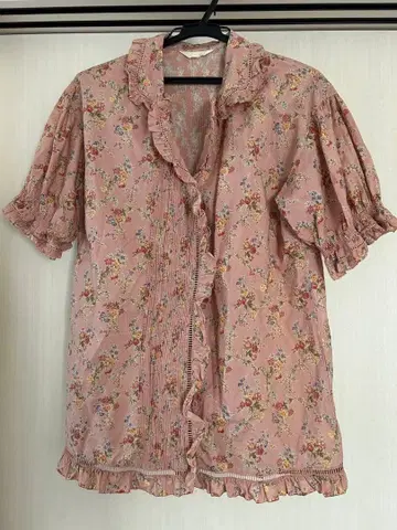 PINE HOUSE 꽃무늬 플레어 셔츠 핑크