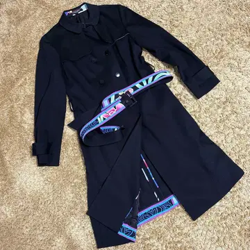 LEONARD 레오나르 블랙 롱 코트 사이즈 40 (11호)