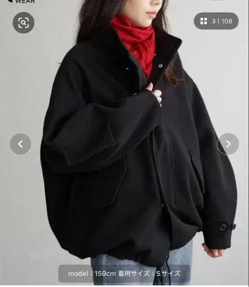 VENCEEXCHANGE 멜톤 숏 모즈 코트 블랙