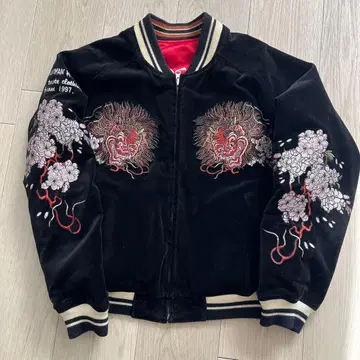 자수 스카잔 벨벳 블랙