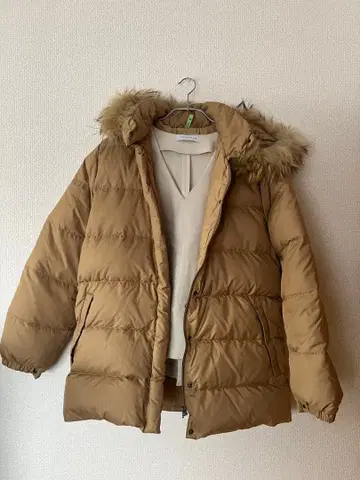 초기 MONCLER 후드 부착 카멜 다운 자켓 클래식 디자인! 사이즈 0