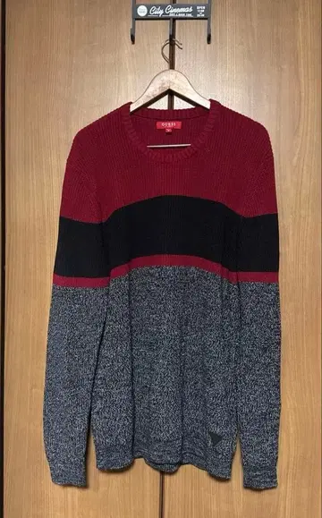 GUESS 보더 니트 스웨터 XL