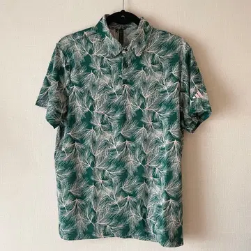 택 포함 새상품 아디다스 골프 파인 트리 프린트 반팔 메쉬 셔츠