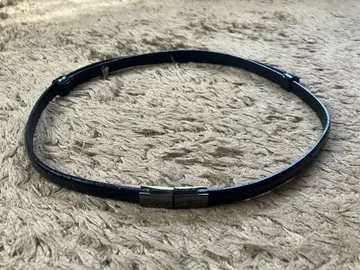 새상품급 K.T 블랙 가죽 벨트 메탈 버클 이중