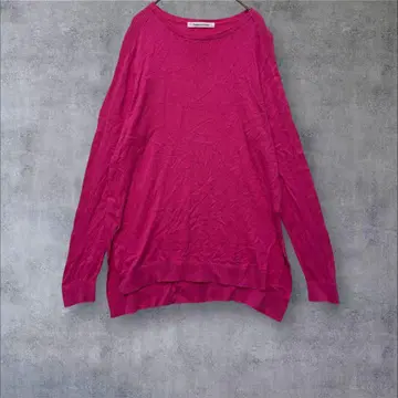 [오디너리 페더레이션] 긴팔 니트 롱 기장 비비드 핑크 38