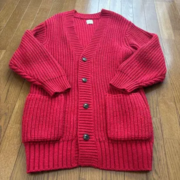 Lui's 빨간색 롱 가디건 남성용