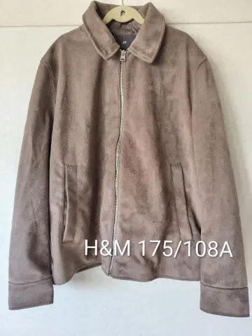 새상품급 H&M 스웨이드 라이크 자켓 스윙탑 카키 그린 175/108A