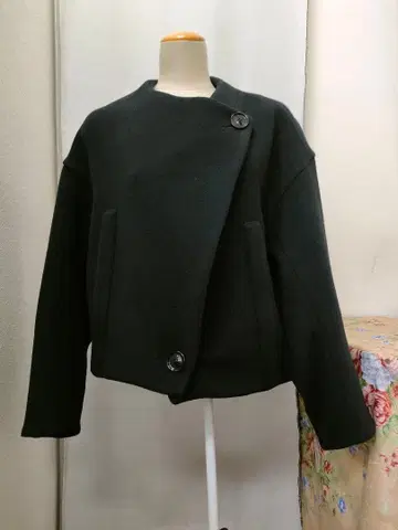 JUNKO KITO 블랙 준코키토 하프 코트 블랙